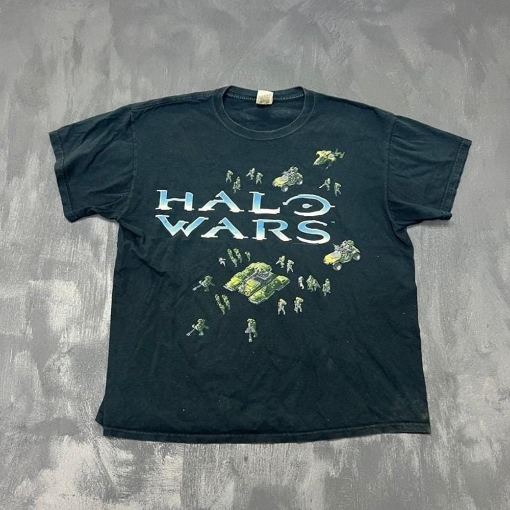 Vintage Halo Wars Shirt Mens XL Black 2000s Y2K Video Game Promo 2009